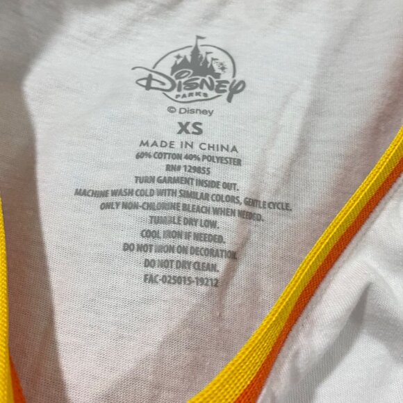 ✨   Disneyland 1955 Women's Tank Top XS White Cotton Blend Retro Striped Design - Picture 5 of 5